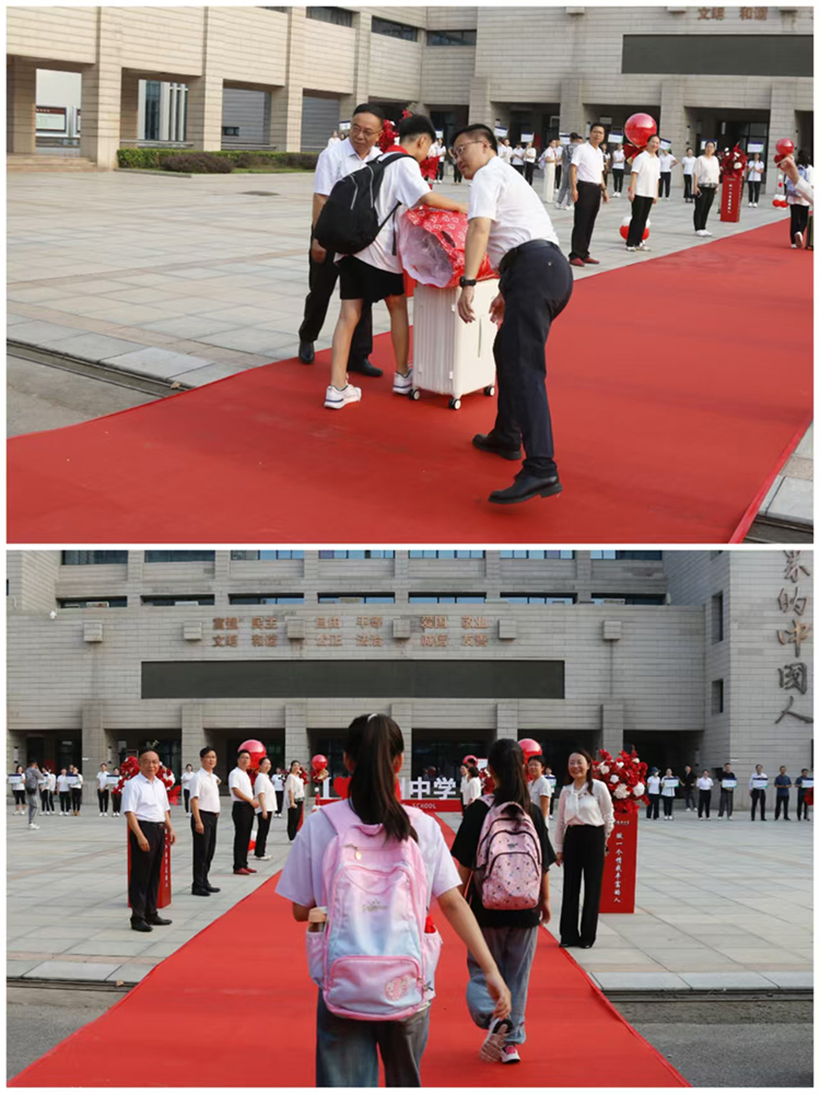 圖3：櫻花街校區(qū)領(lǐng)導(dǎo)列隊(duì)歡迎新同學(xué).jpg